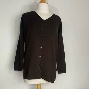 United Colors of Benetton Womens Brown Knit Stretch Oversize Cardigan Size Small